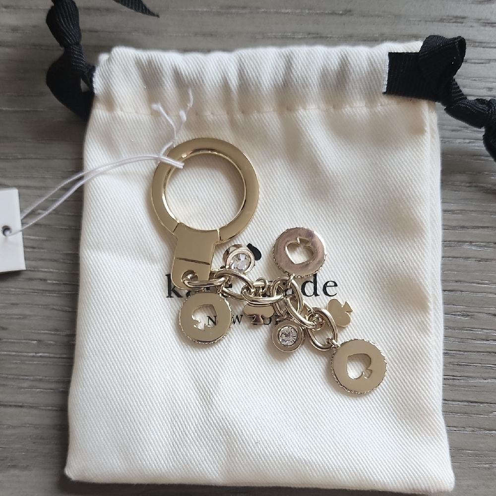 Kate Spade Gold Key & Card Holder with Bow Design